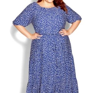 City Chic Off Shoulder Tiered Maxi Dress